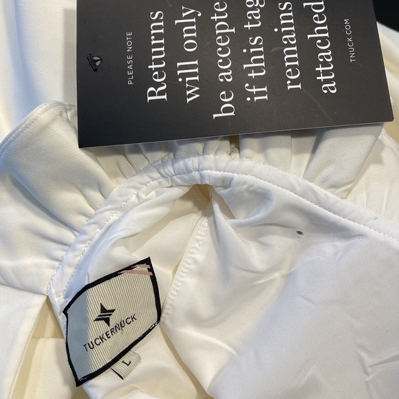 Tuckernuck Ivory Blythe Bow Ruffle Sleeveless Preppy Mini Dress Size L - Picture 11 of 12